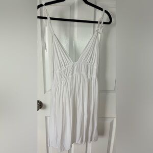 Garage White Tie-Strap Babydoll Dress | Size M